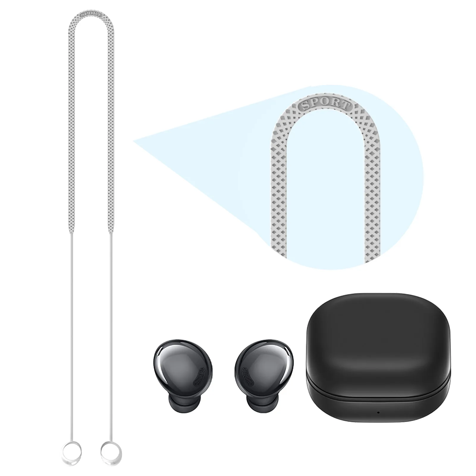 

Soft Earphone Anti-lost Neck Strap For SamsungGalaxy Buds Pro Magnetic Anti-slip Silicone Wireless Earphone String Rope Cord
