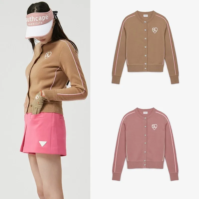 

Golf Sweater 2022 Autumn Golf Women Wear Down Cardigan Sweater Knitted Long Sleeve Golf Clothing Thick Crew Neck Button Knit