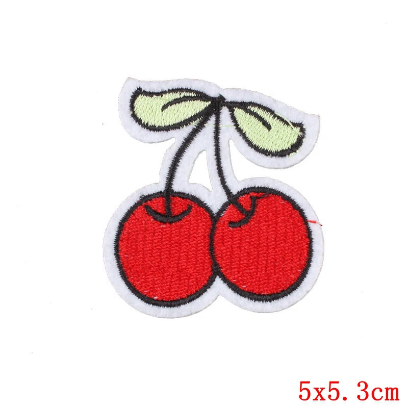 Фруктовые клубничные наклейки на одежду вишня виноград DIY вышивка полосы одежда пайетки аппликация из ткани.