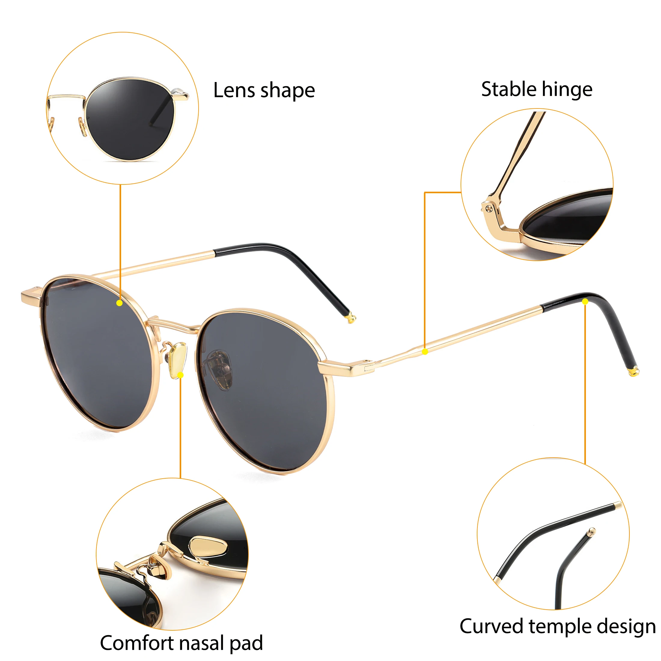 Солнечные очки CATERSIDE в стиле ретро UV400 Мужские поляризационные солнцезащитные