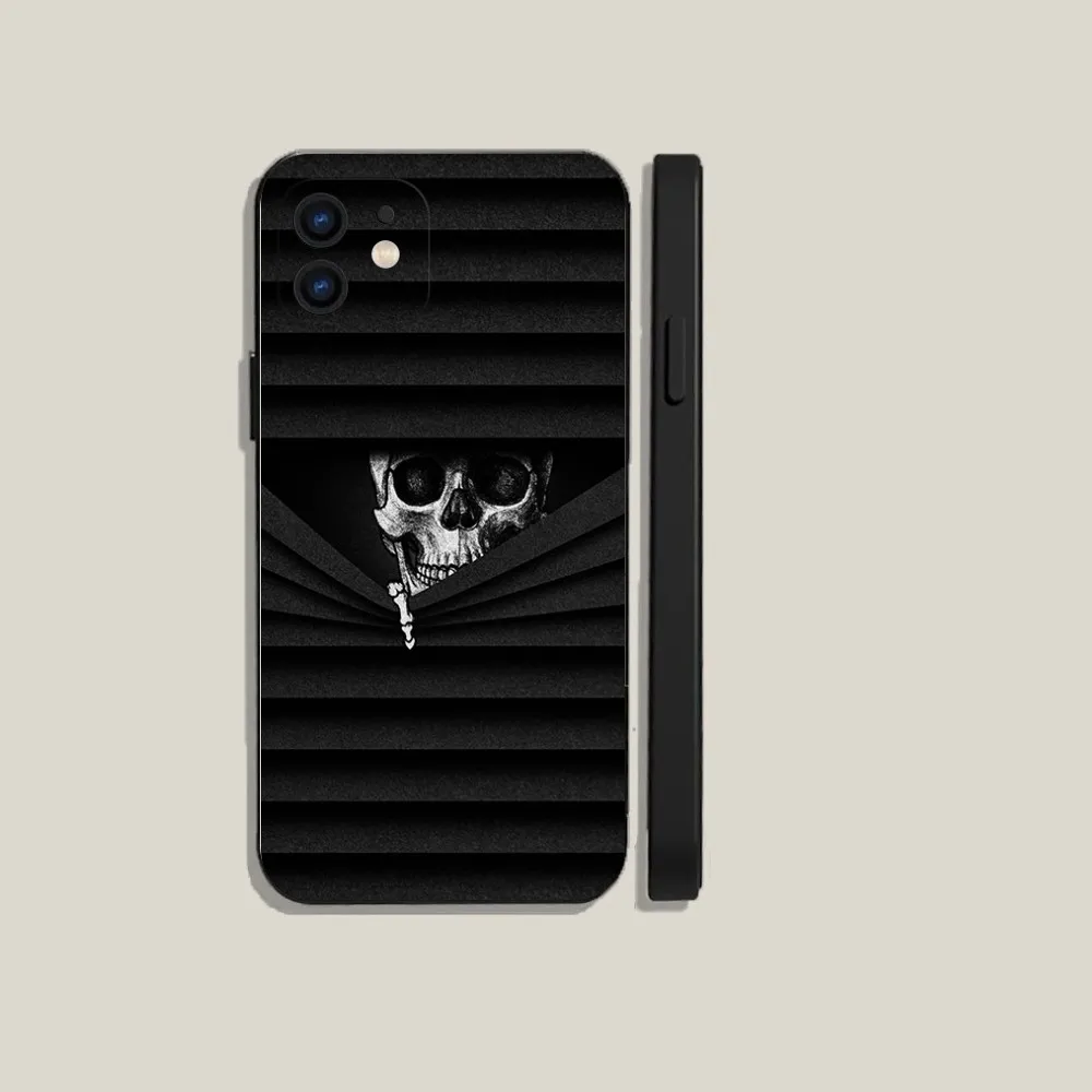 Чехол для телефона Skull Gothic Creepy iPhone 15 14 13 12 11 Plus Pro Max XS X XR SE Mini 8 7 мягкий силиконовый