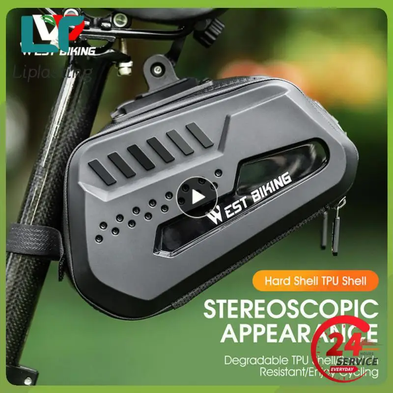 

Bicycle Rear Bag Tpu Wear-resistant Riding Equipment Black 2.7l Saddle Bag Bicycle Tail Package Bike Tail Bag Oxford Cloth