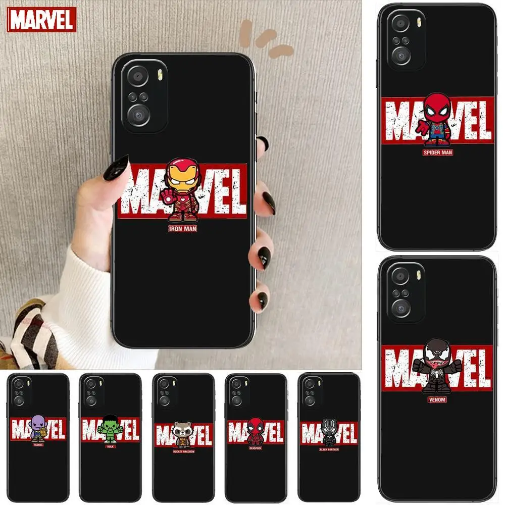 

Marvel logo hero For Xiaomi Redmi Note 10S 10 9T 9S 9 8T 8 7S 7 6 5A 5 Pro Max Soft Black Phone Case