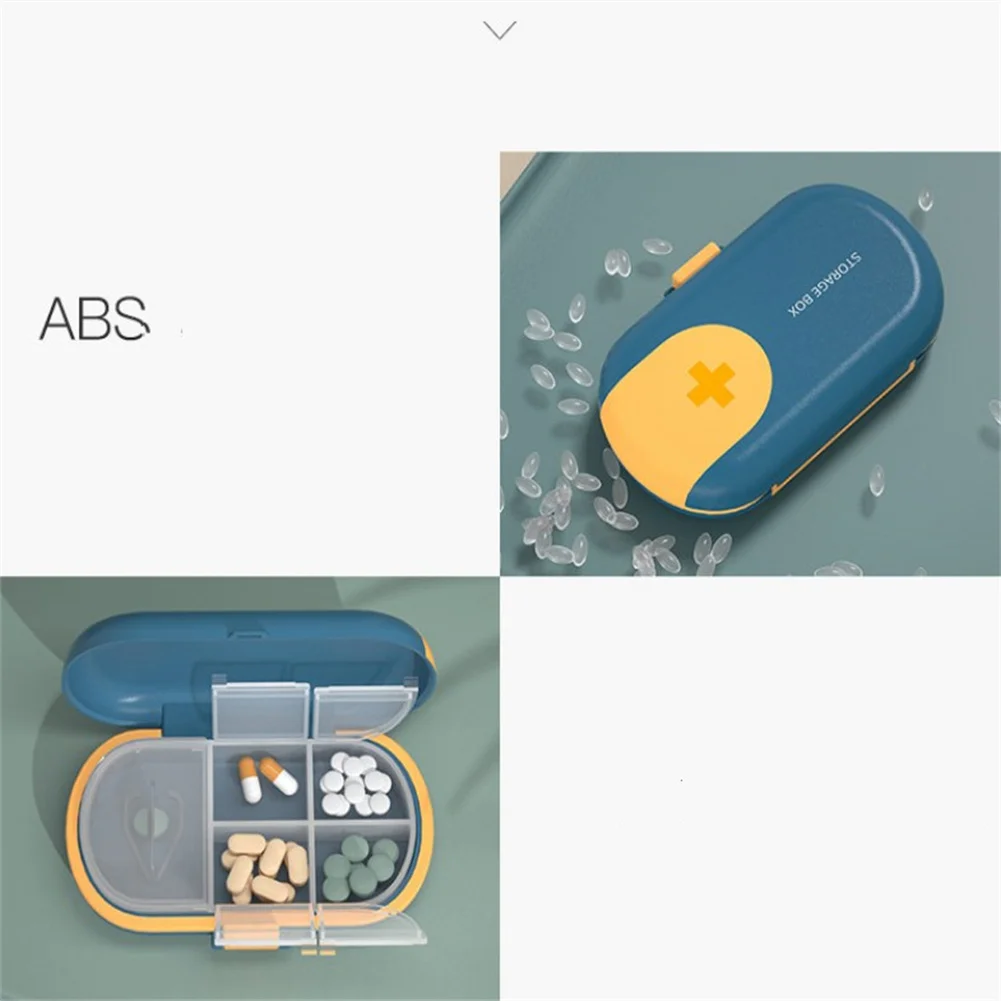 

4 Grids Portable Travel Pill Case With Pill Cutter Organizer Medicine Storage Container Drug Tablet Box Plastic Pill Boxes