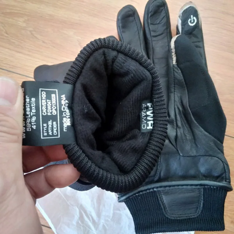 Зимние теплые водонепроницаемые защитные перчатки PWR ARAMID Carver H2O мотоциклетные