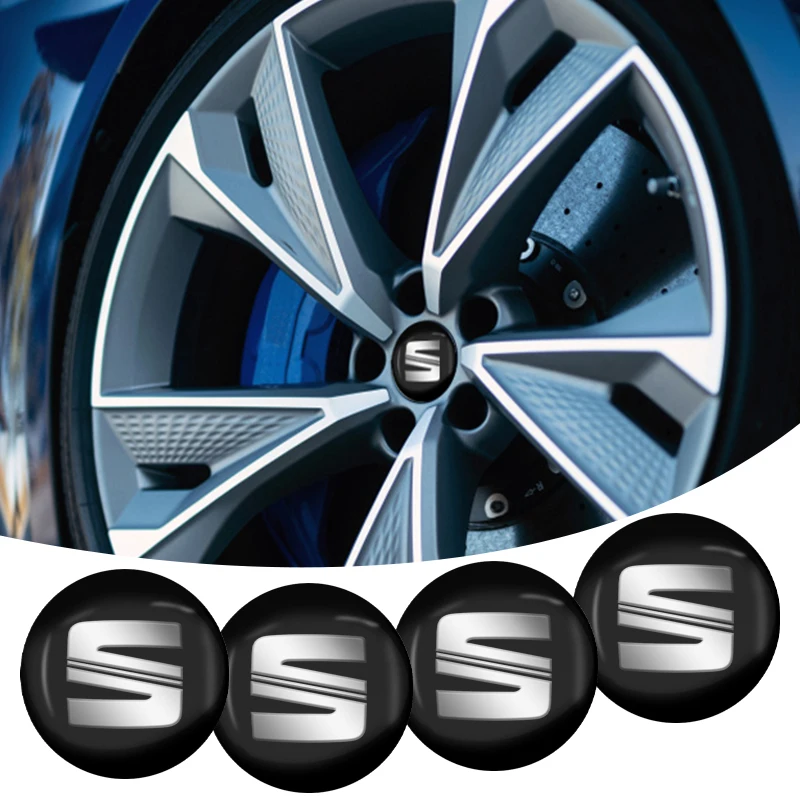 

4pcs 56mm Car Wheel Hub Stickers Center Cap Emblem Badge Decal for Seat Leon Alhambra Arona Ateca Exeo Car Accessories Gadgets