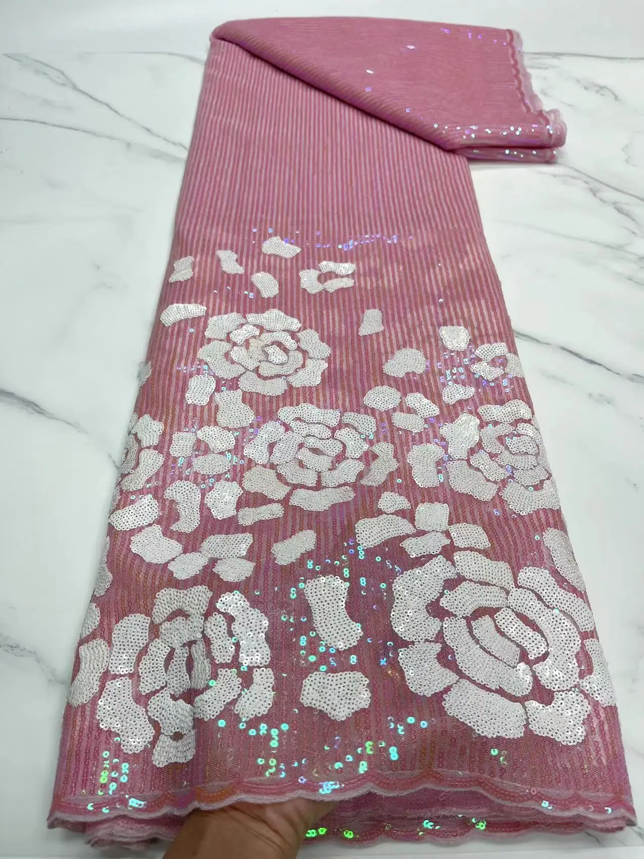 

Французская нигерийская сетка с блестками Sequence For Dress вечерние 5 ярдов/лот