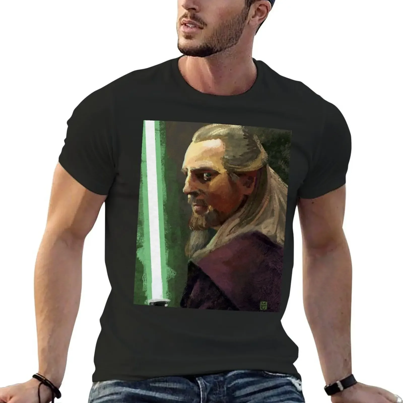Футболка Qui-Gon Jinn эстетическая одежда летние топы футболки для мужчин