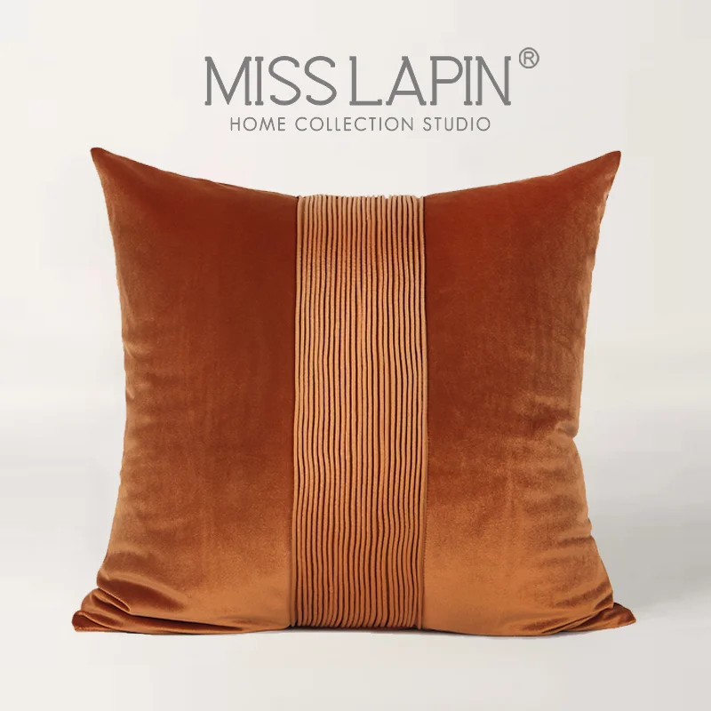 

MISS LAPIN Modern Luxury Throw Pillow Case Interior Decor Soft Velvet Cushion Covers Orange