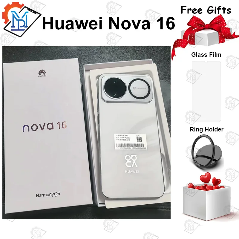Фото Оригинальный смартфон Huawei Nova 16 5G с 6,68-дюймовым дисплеем 120 Гц, процессором Kirin 9010S, HarmonyOS 6.1, камерой 50 МП и аккумулятором 7000 мАч №1