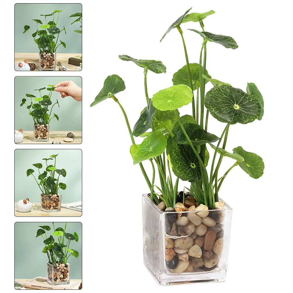

Pot Artificial Adornments Fake Decorative Plants Realistic Faux Potted Desktop Bonsai Lifelike Green Vivid Ornament False