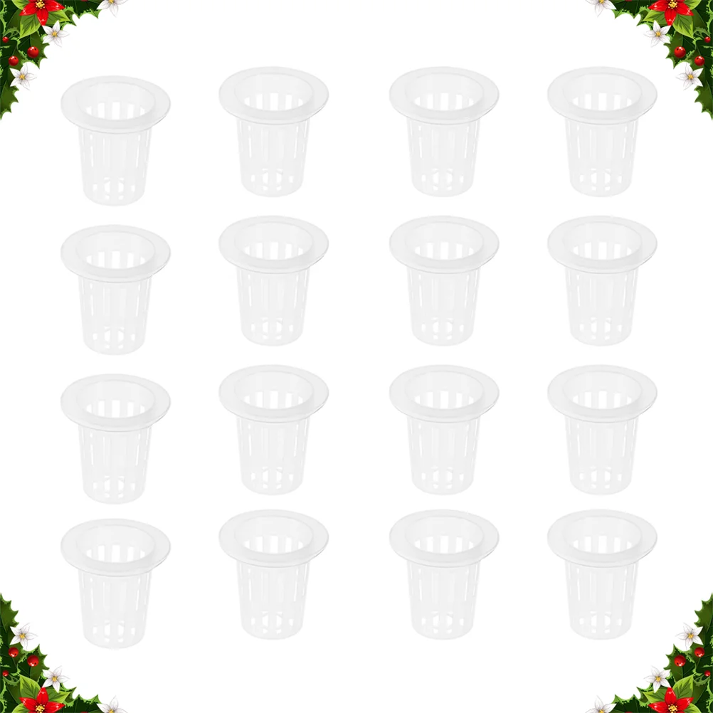 

100 Pcs Hydroponic Cup Orchid Planter Pots Clear Plastic Box Flower Drainage Hole Slotted Nursery Plants