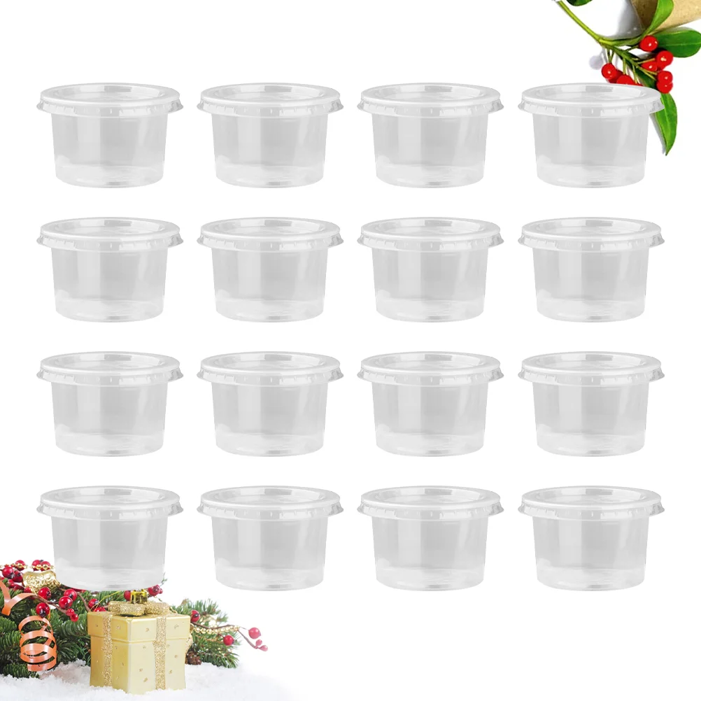 

50PCS 140ml Disposable Plastic Container Clear Portion Cups Bowls with Lids for Mousses Sauce Jelly Yogurt