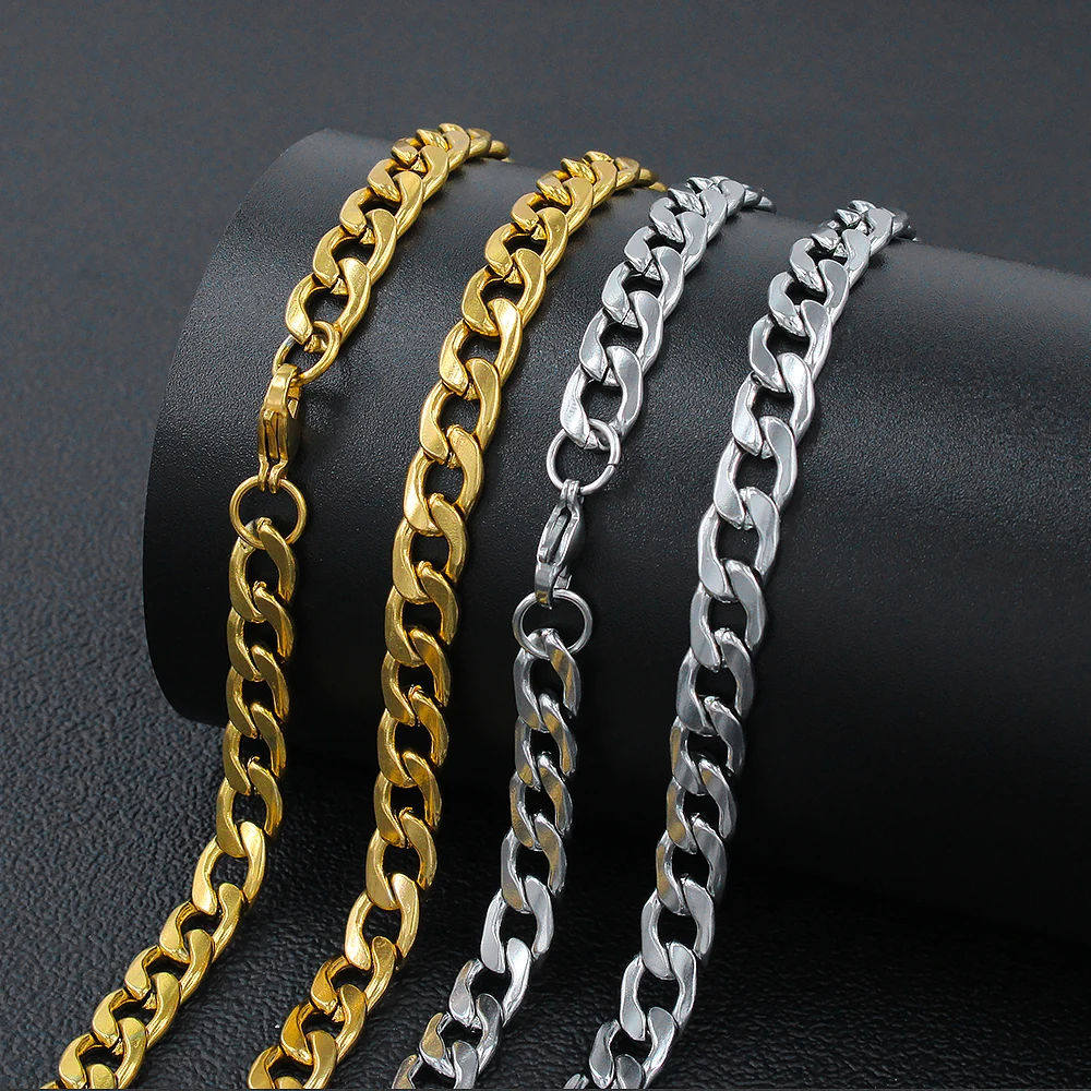 Ювелирные изделия из водонепроницаемой нержавеющей стали кубинские звенья цепи