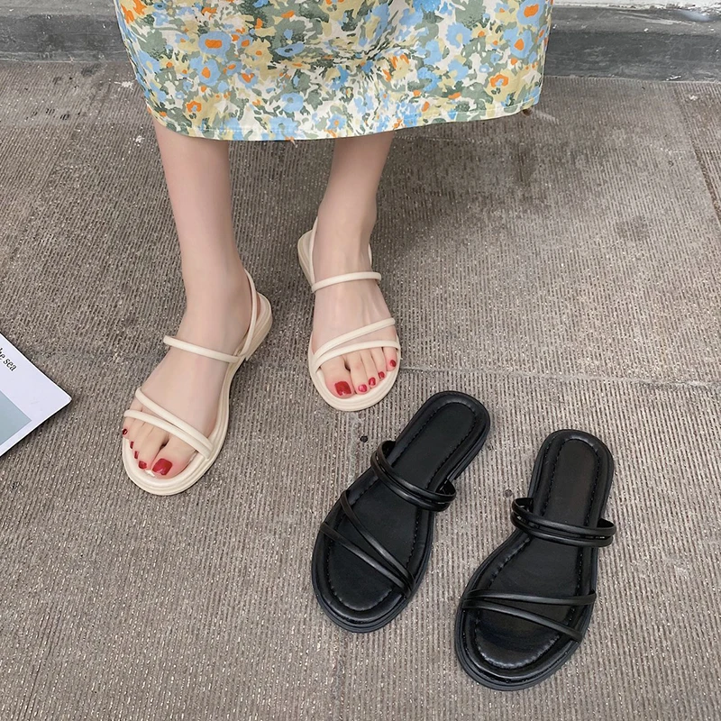 

Тапки женские на низкой резиновой подошве, сланцы, пляжная обувь для девушек, роскошные базовые римские сандалии, ткань, повседневные, лето ...