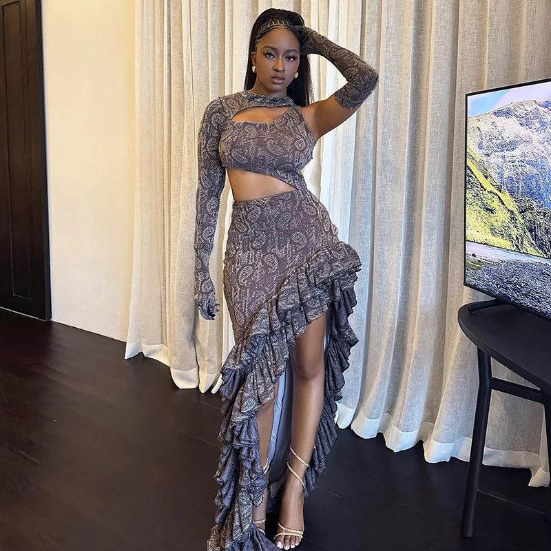 

Женская Пляжная накидка на одно плечо, с вырезами, 2023