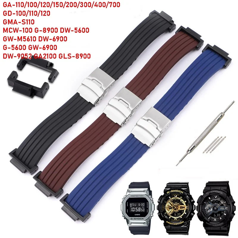 Силиконовый ремешок для часов GA110/DW5600/GA2100 DW-6900 Casio gshock спортивный дайвинга со