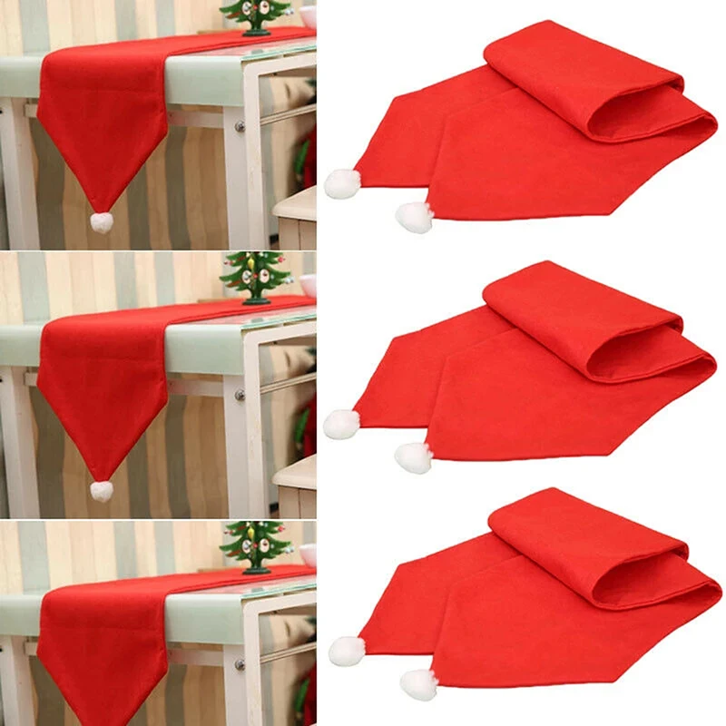 

Рождественская шляпа, стильная настольная дорожка, Рождественское украшение, Рождественский настольный флаг, однотонная настольная дорож...