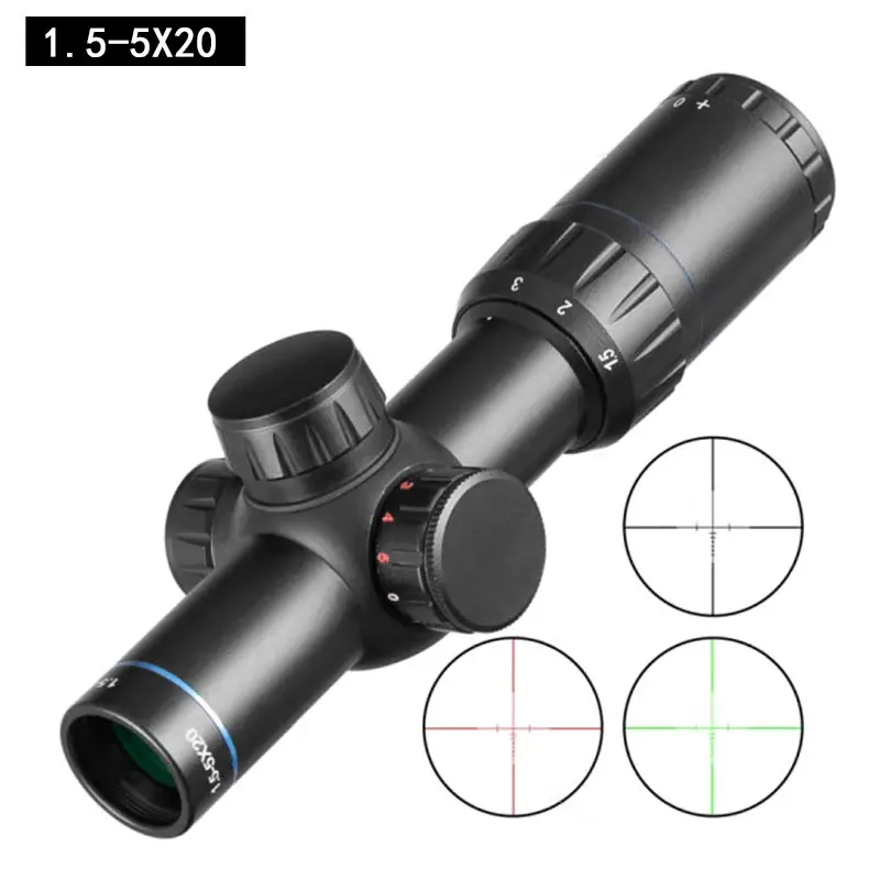 

1.5-5X20 ultrashort collimator, high shock resistance and high definition crosspiece eyepiece, adjustable 20MM clamp