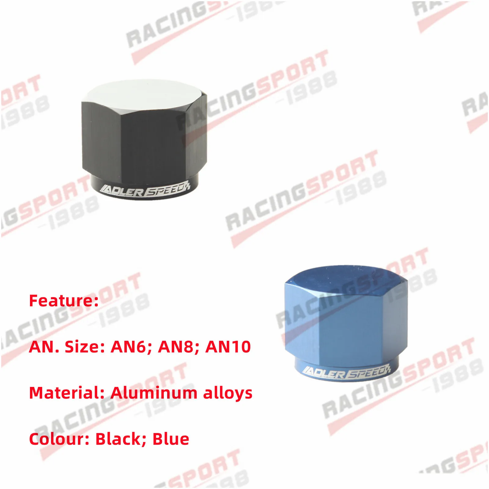 

AN4 AN6 AN8 AN10 Адаптер для фитинга расклешенного блока с крышкой из алюминиевого сплава, черный/синий
