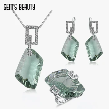 Modern Luxury Style Fine Jewelry Set - Heterohexagon Green Amethyst Fine Jewelry 1