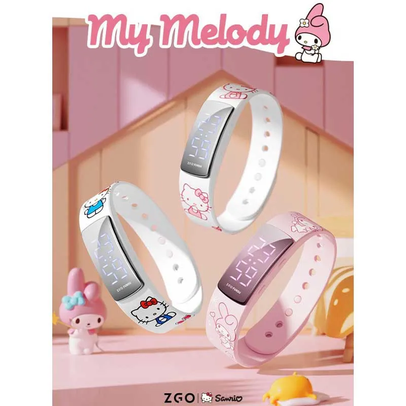 

Милый мультяшный мимелоди Санрио из аниме Hellokitty милый простой детский умный спортивный браслет с принтом электронные часы игрушка подарок