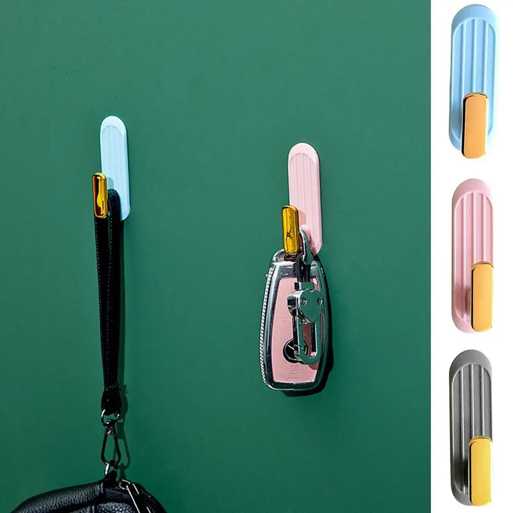 1/4 шт. Многофункциональный пластиковый настенный дверной крючок не пробиваемый