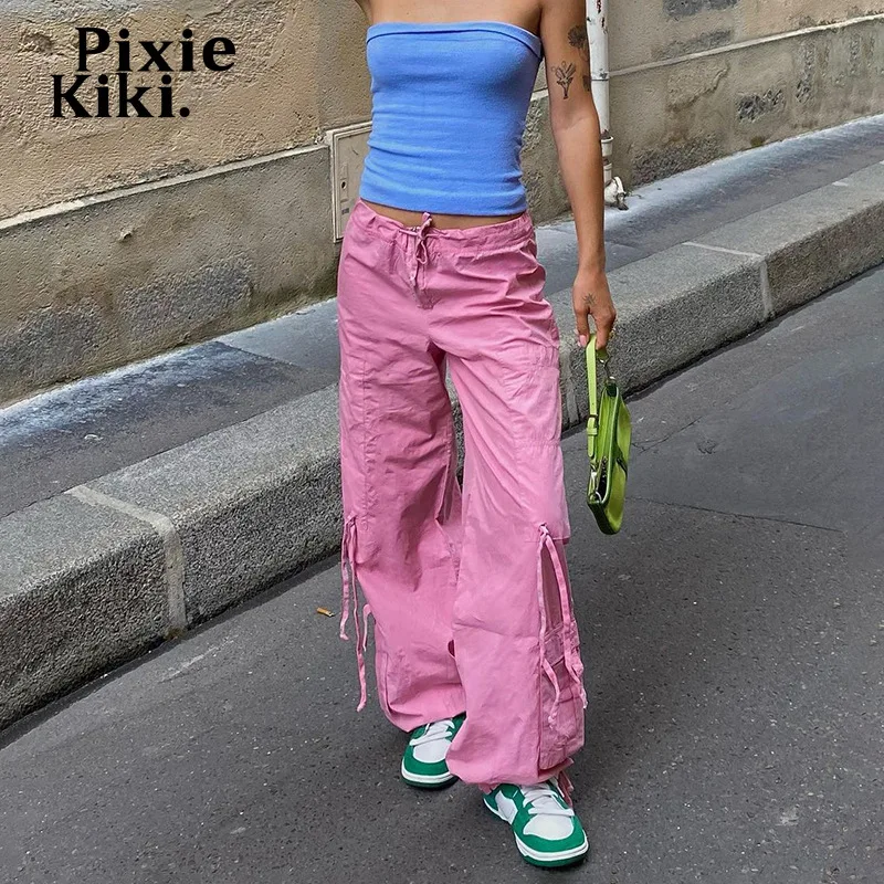 PixieKiki Y2k Streetwear Cargo Pants Women Clothing Low Rise Baggy Pants  Pink Joggers Trendy Casual Trousers P67-EB35 - купить по выгодной цене |  AliExpress