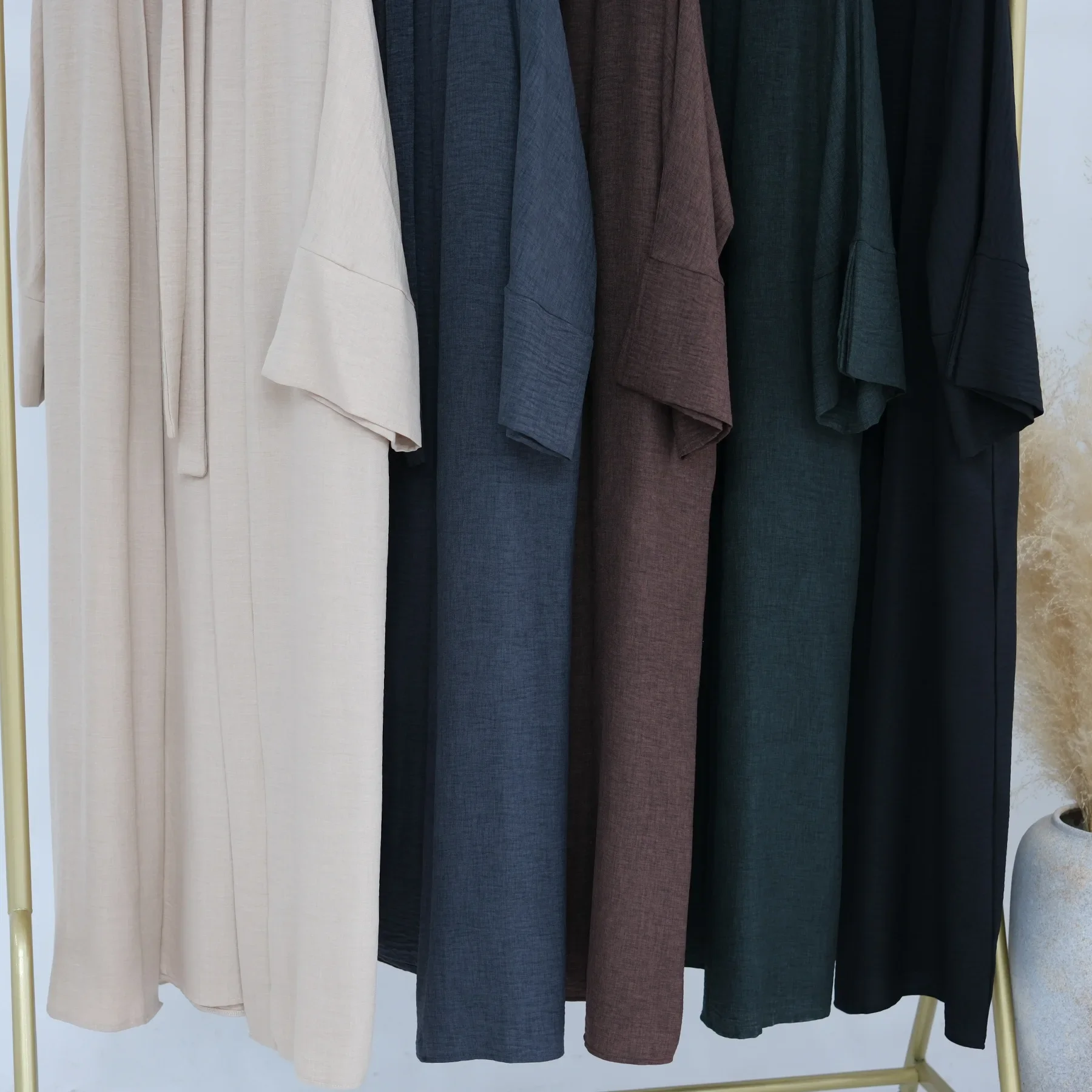 UNI женский открытый кафтан с Абая Дубай Турция комплект из 2 предметов