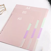 candy color dividers a4 b5 a5 planner index divider page plastic classification page tab bookmark planner inserts 8 pcsset