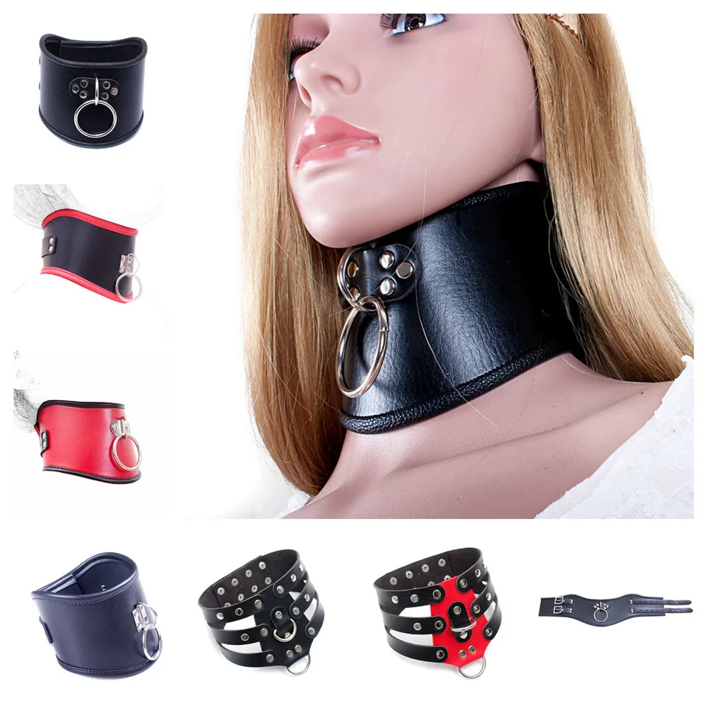 

Exotic Accessories Slave Role Play Leather Restraints Fetish Collar Adult Games Sex Toy For Women BDSM Bondage Traction Flirting