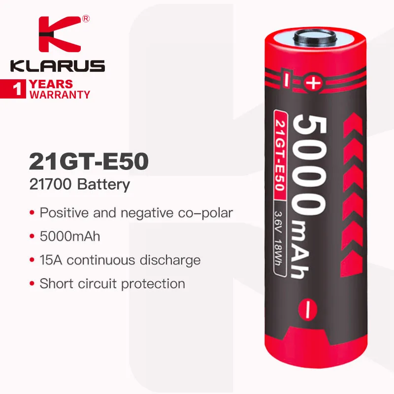 

Klarus 21GT-E50 аккумулятор для фонарика 5000 мАч