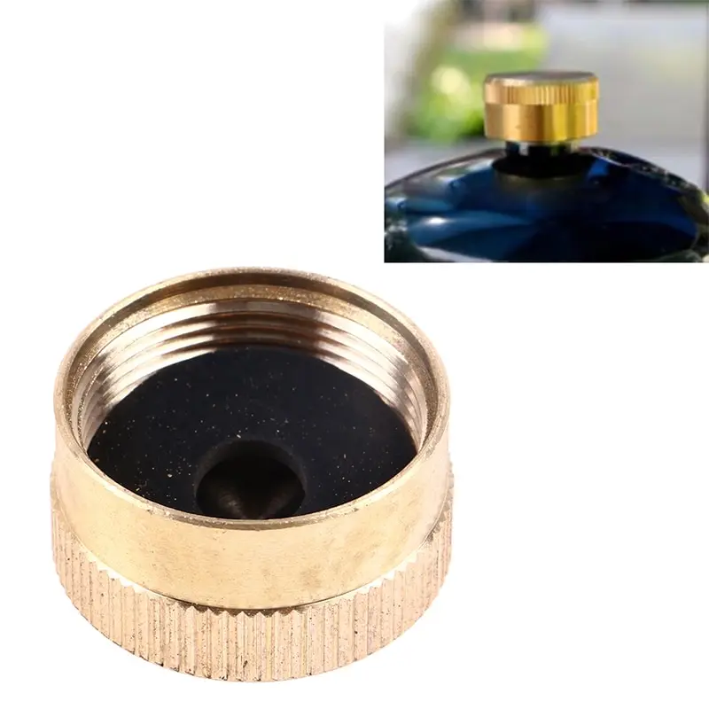 

1LB Brass Cap Gas Tank Cylinder Seal Cap Camping Hiking Safety Gas Cylinder Cap Gas for camping hiking RV use home applications