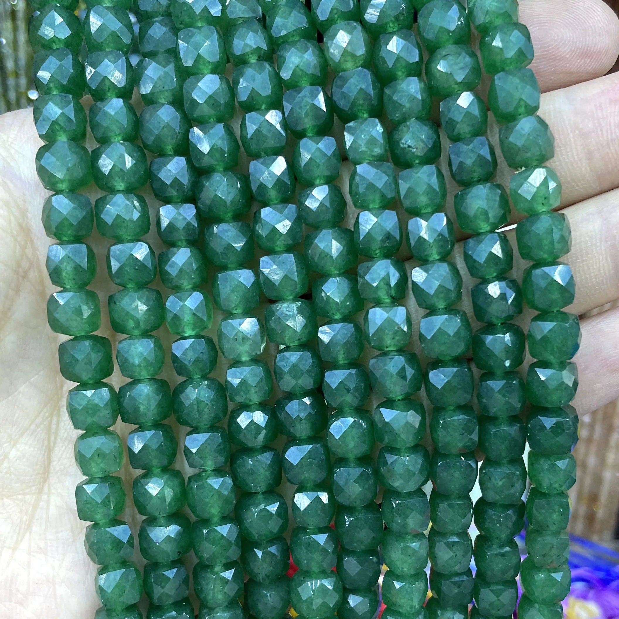 Бусины Из Натурального халцедона и изумруда 7-8 мм