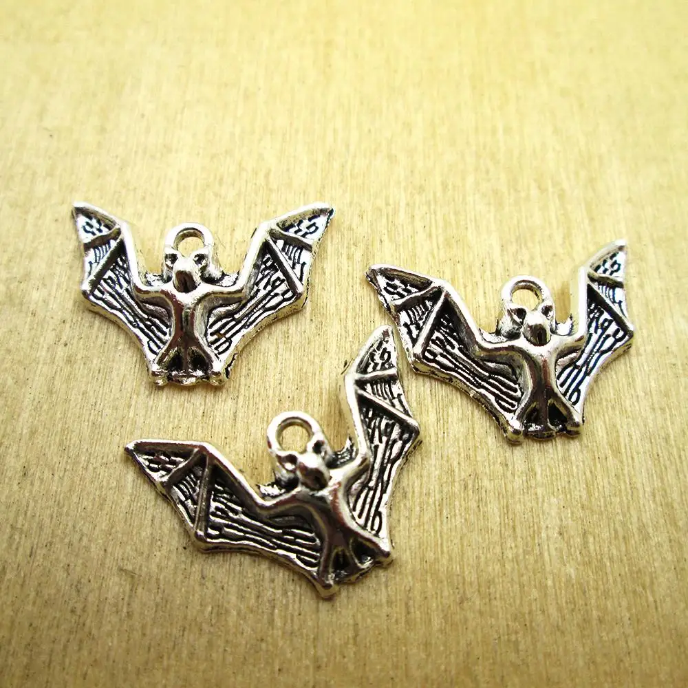 20 шт./лот 23x17 мм подвески в виде летучей мыши античное серебро тон DIY