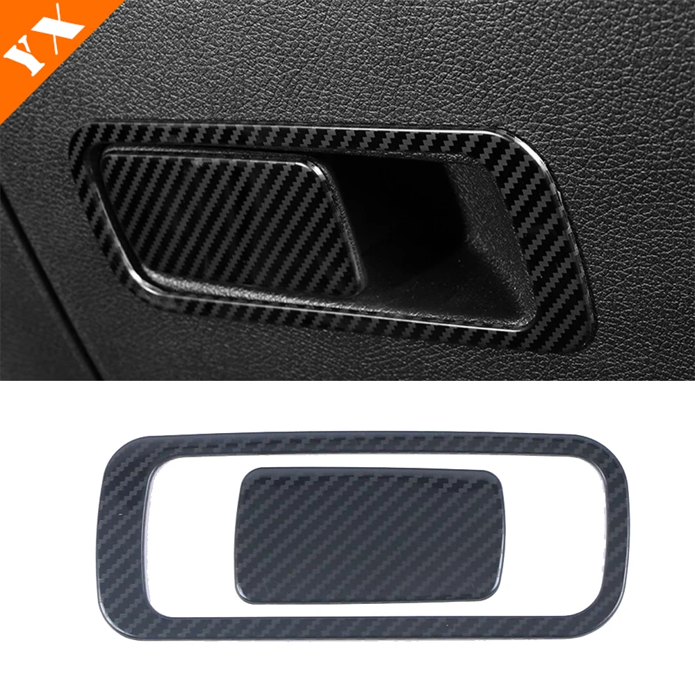 

Car Co-pilot Storage Glove Box Handle Frame Cover Stickers Stainless Carbon Black For BYD Song PLUS DMI EV 2020-2023 Accessories