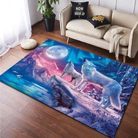 art fantasy wolf 3d printed carpets for living room non slip area rug bedroom bedside modern home decoration washable floor mat