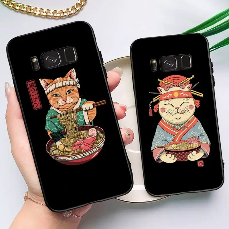 

JAMULAR Neko Ramen Japan Cat Anime Phone Case For Samsung Galaxy Note 10Pro Note20ultra note20 note10lite M30S Coque
