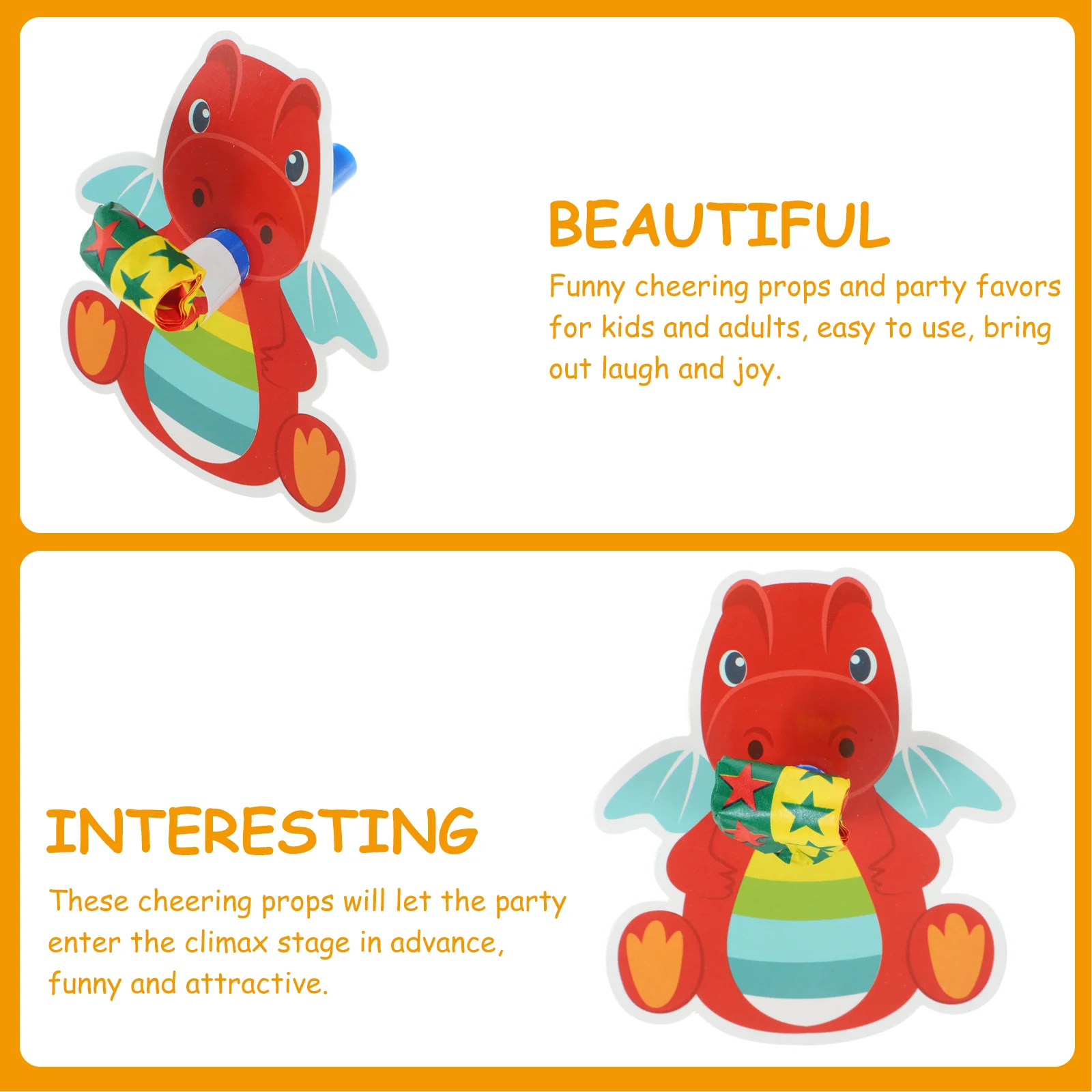 Музыкальные выдувные шумогенераторы для вечеринок мультяшный динозавр