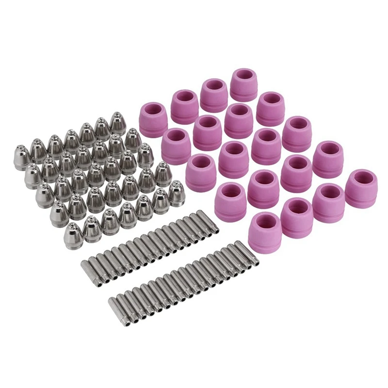 

90 Pieces Of AG-60 Plasma Cutting Torch Electrode Nozzle Consumable Cup Kit, Electrode Nozzle Protective Cover Bracket