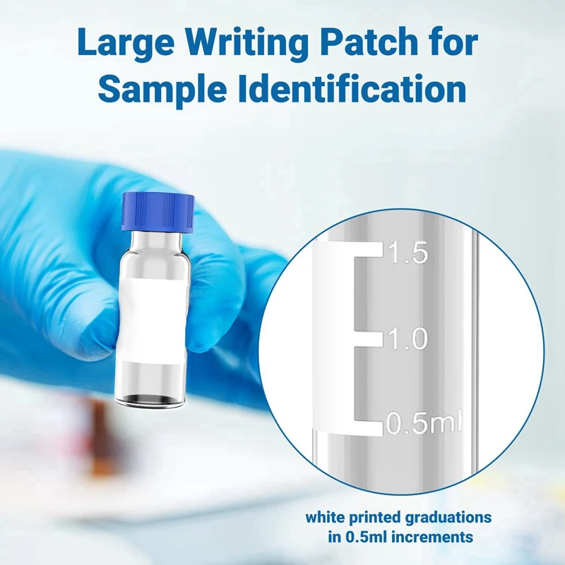 2 мл флаконы для автопробоотборника в упаковке 300-жхвд 9-425 прозрачные с синими