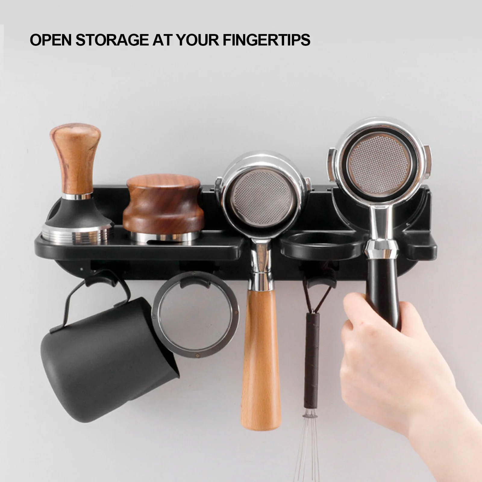 

Настенная подставка для кофе, самоклеящийся держатель для фильтров эспрессо 51 мм/54 мм/58 мм, инструменты для кофе