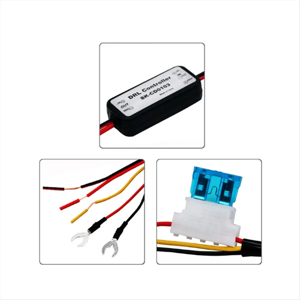 Фото Контроллер DRL DT1999/1Pcs для автомобильных светодиодных дневных ходовых огней, реле-диммер для включения/выключения, 12-18В, контроллер противотуманных фар SK-CD0105 №1