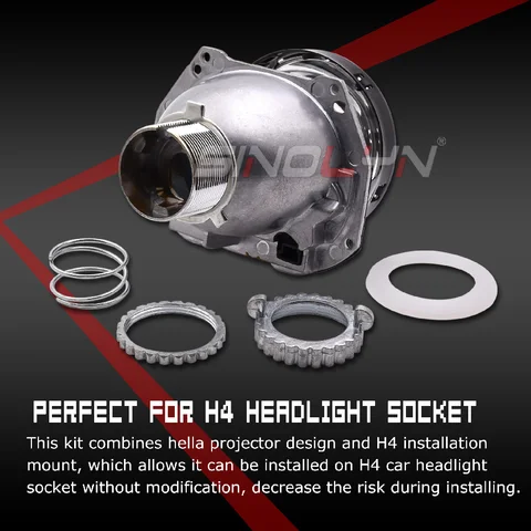 Sinolyn 3-дюймовый проектор для Hella 3R H4 синие линзы светильник H4 обновленные Биксеноновые линзы D2S D2H HID светильник ры автомобильные аксессуары