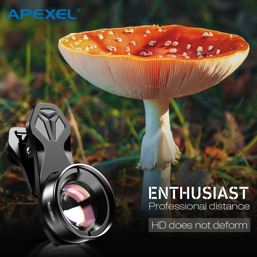 

APEXEL 5 шт. HD оптический объектив для камеры телефона 100 мм макрообъектив 10x Супер макрообъективы для iPhone X Xs Max Samsung s9 все смартфоны