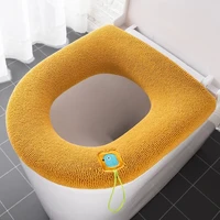 winter warm toilet seat cover closestool mat 1pcs wasbare badkamer accessoires breien pure kleur zachte o vorm pad bidet cover
