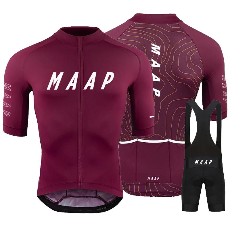 New Arrival Red Textured Cycling Suit MAAP Summer Men's Shor