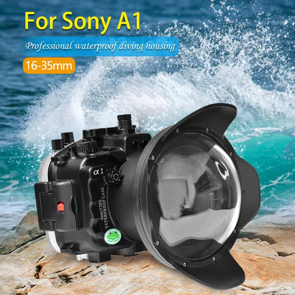 

Seafrogs IPX8 40meter Waterproof Diving Camera Housing With Dome Port For Sony A1 16-35mm 28-70mm 24-70mm
