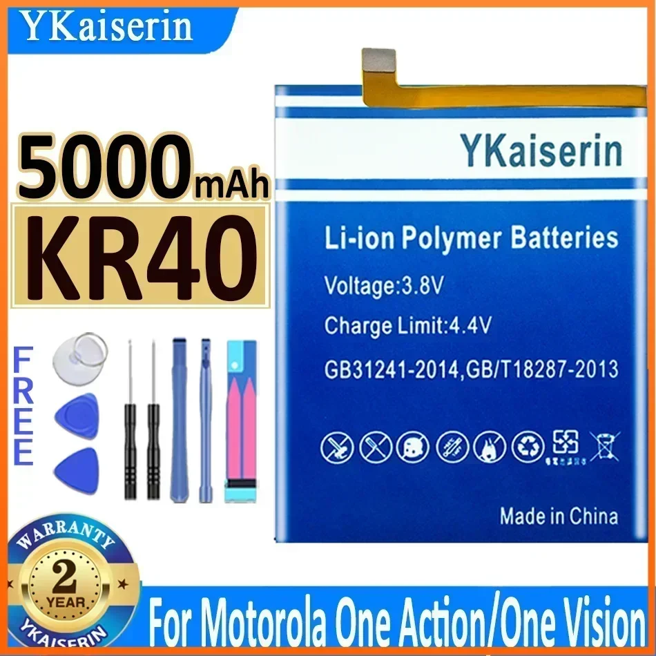 Аккумулятор YKaiserin KR40 емкостью 5000 мАч для Motorola Moto One Action XT2013-1/One Vision XT1970-1 гарантия на