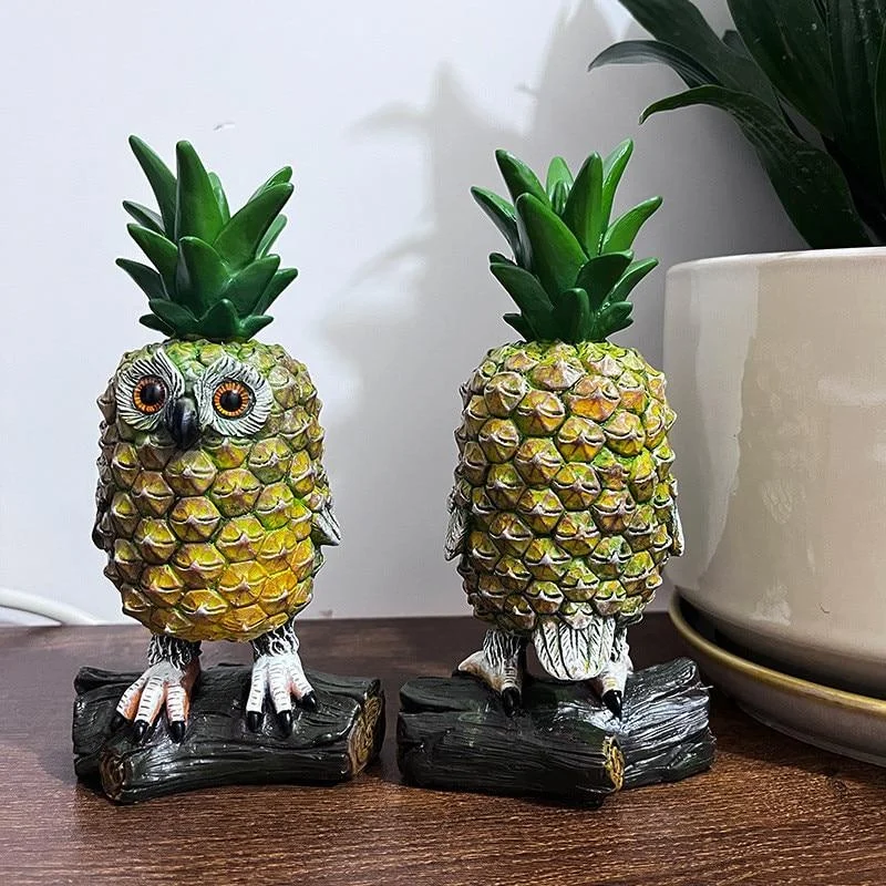 

Cute New Owl Shape Pineapple Resin Ornaments Pastoral Small Pineapple Owl for Outdoor and Indoor Art Garden Courtyard Decors